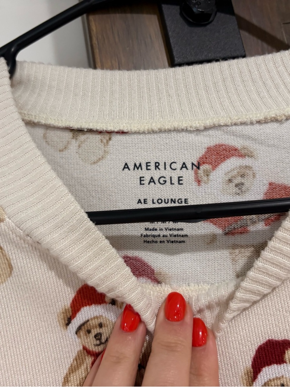 American Eagle Christmas bear long sleeve shirt - Picture 3 of 3